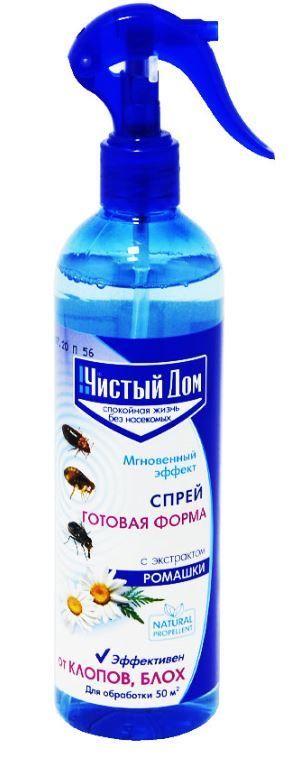 Спрей от клопов и блох с экстрактом ромашки 400мл (Россия)
