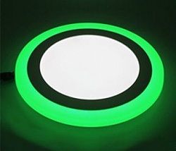 Светильник светодиодный с декоративной подсветкой круглый, 6+3W, зелёный (10210) (Сербия)