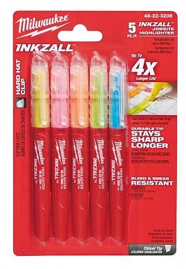 Текстмаркеры цветные MILWAUKEE INKZALL (Китай) в Борисове