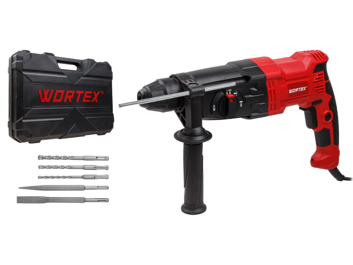 Перфоратор WORTEX RH 2621 в чемодане + 2 зубила и 3сверла (Китай)