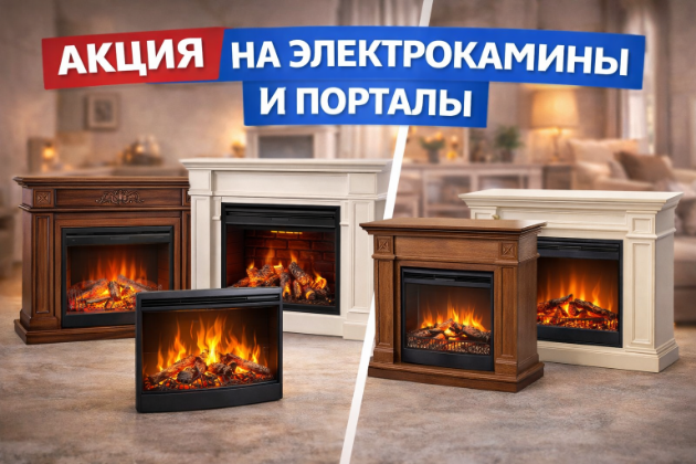 Акция на электрокамины и порталы