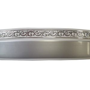 Декоративная лента 50мм СЛ-018Л серебро с узором (Россия)