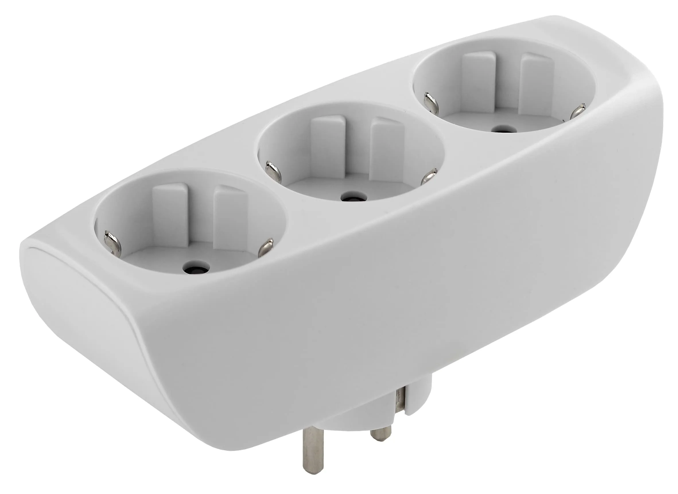 Разветвитель электрический (тройник) ЭРА SP-3e-W на 3 розетки c заземлением со шторками 16А белый (Россия)