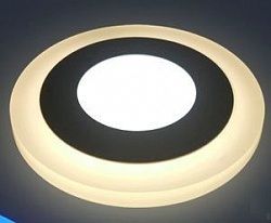 Светильник светодиодный с декоративной подсветкой круглый, 6+3W, желтый (10222) (Сербия)