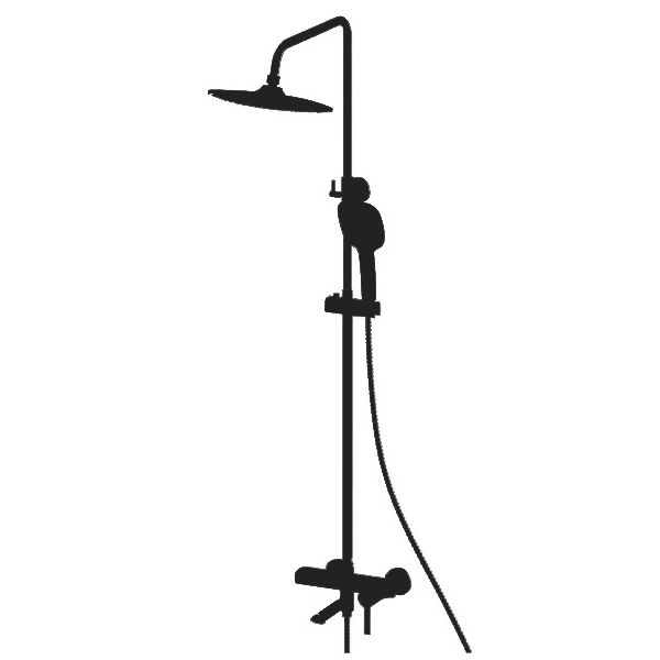 Смеситель для ванны GENT с душевой системой чёрный (Китай)