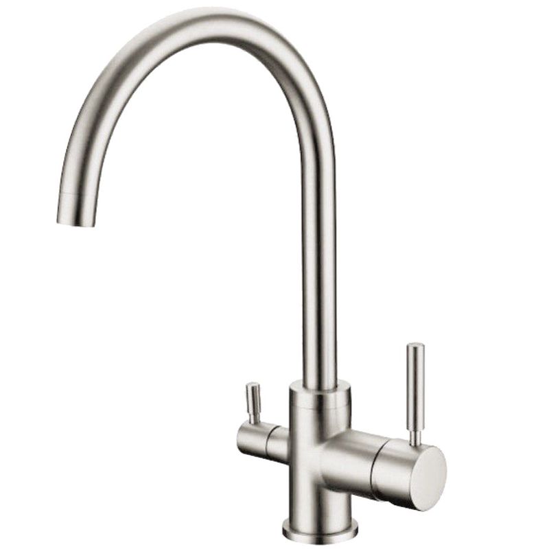 Смеситель STONE для кухни из нерж. стали с краном для фильтра с поворотным высоким изливом Nordlain 21250222 (Эстония)