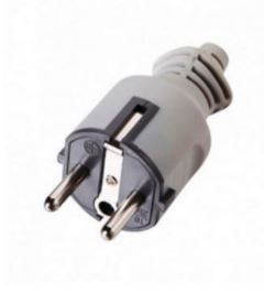 Вилка Electraline 55028 евро прямой ввод серая черная 10/16A (Китай)