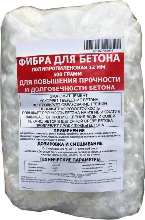 Фибра полипропиленовая RS-12 мм (0,6кг) (Россия) в Борисове