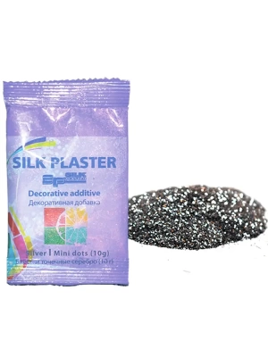 Блестки для жидких обоев Silk Plaster мини точки 10гр серебро (Россия)