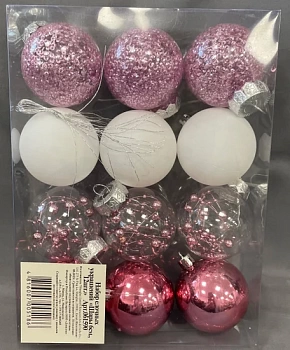 Набор елочных украшений  Шары 6 см, 12 шт. 061590 (Китай)