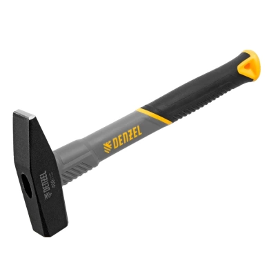 Молоток слесарный кованый фибергласовая рукоятка c TPR покрытием Denzel 0,4 кг (Китай)