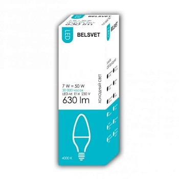 Лампа светодиодная LED-M C37 7W 4000K E14 (Китай)
