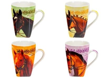 Кружка фарфоровая "Лошадь" 400 мл  ZPX12705 (Китай)