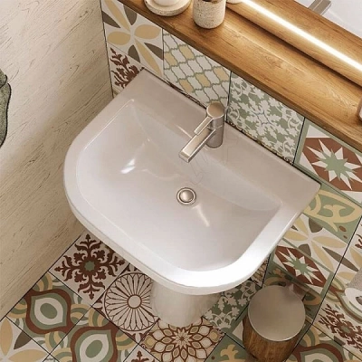 Умывальник Santeri PRO 131155S0010B0 белый 56 см с отверстием без перелива без крепления (Россия)