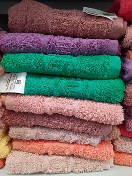 Махровое полотенце гладкокрашеное и жаккардовое 40*70 (Беларусь)