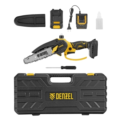 Цепная мини-пила аккумуляторная бесщеточная CCS-150 шина 150мм Li-Ion 20В Denzel (Китай)