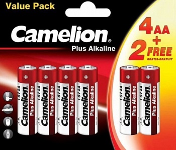 Батарейка Camelion LR6 BP4+2 Plus Alkaline (Россия)