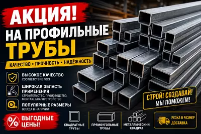 Акция на профильные трубы и металлопрокат