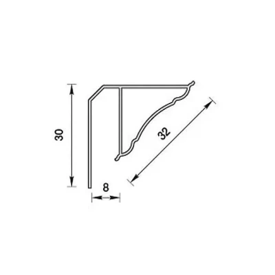 Плинтус потолочный для панелей 8мм 3,0м Идеал Ламини белый глянцевый (Россия)