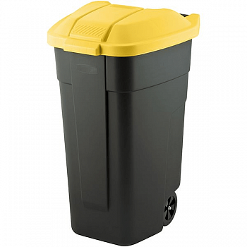 Контейнер для мусора на колесах 214128 черный желтый Купить | Практик