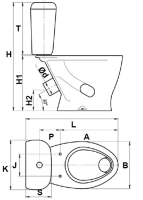 Унитаз-компакт Santeri Воротынский белый (крап) (Россия)