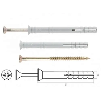 Дюбель-гвоздь полипропилен потай STARFIX (Китай)