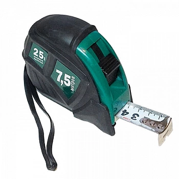 Рулетка Ромша 7.5 м*25мм прорезиненный корпус (Китай)