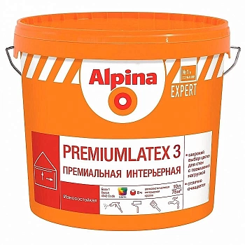 Водно-дисперсионная интерьерная латексная краска Alpina Expert Premiumlatex 3 (Беларусь) в Борисове