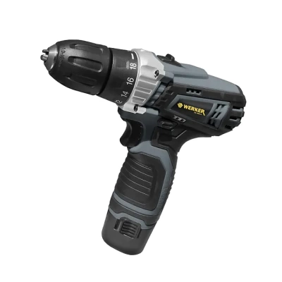 Дрель-шуруповерт аккумуляторная WERKER CD 1201 Li (12В,2ск,20Нм,1акк.Li-ion1,5Ач,кор) (Китай)
