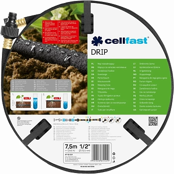 Сочащийся шланг Cellfast DRIP 1/2'' 7,5 м для капельного полива (Польша)