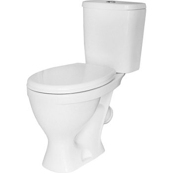 Унитаз Sanita Формат эконом напольный, с крышкой ПП, 1 режим, косой выпуск (Россия)