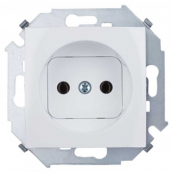 Розетка 2Р 16А 250В винтовой зажим белый (Россия)