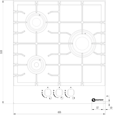 Газовая варочная поверхность Schtoff H4501C15IS White (Турция)