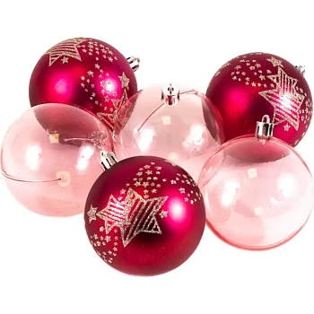 Набор елочных шаров Ночка 30198741, 8 см, 6 шт (Китай)