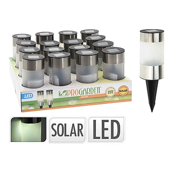 ФОНАРЬ в металлическом корпусе на солнечной батарее 6*24 см (Китай)