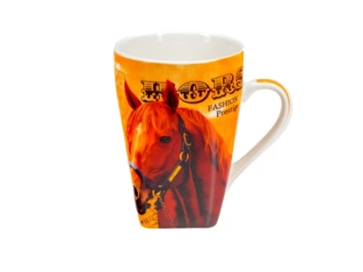 Кружка фарфоровая "Лошадь" 400 мл  ZPX12705 (Китай)