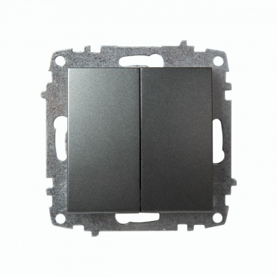 Выключатель Zena 2-клавишный дымчатый (Турция)