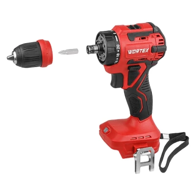 Аккумумяторная дрель-шуруповерт WORTEX BD 2025 LiSET в чемодане ALL1 XLT бесщеточная 18В 55Н*м 2х2А*ч + 2 насадки (Китай) 