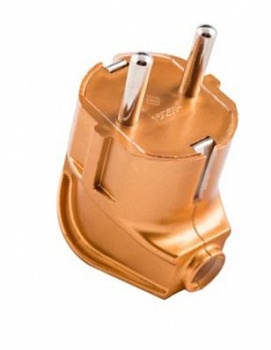 Вилка Боковой Ввод Золотая 55025 16A 250В (Турция)
