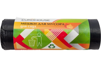 Мешки для мусора Eurohouse 120л 10шт для сада (Россия)