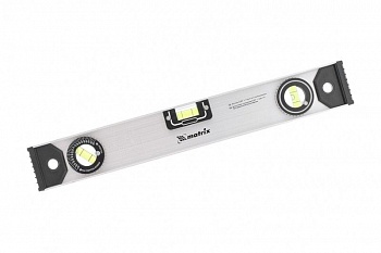 Уровень алюминиевый «Рельс» 400мм, 3 глазка (1 поворотный) MATRIX 34020 (Россия) Уровень алюминиевый «Рельс» 400мм, 3 глазка (1 поворотный) MATRIX 34020 (Россия)