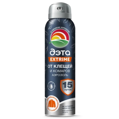Средство акарицидно-репеллентное в аэрозольной упаковке  «Аэрозоль от клещей и комаров ДЭТА» 150 мл (Россия)