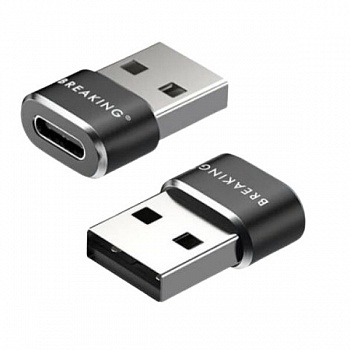 Адаптер USB-C - USB-A Breaking 24500 (черный) (Китай)