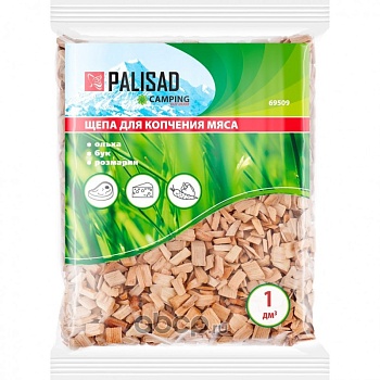 Щепа для копчения мяса ольха+бук+розмарин 1дм3 0.8л Camping Palisad (Россия)