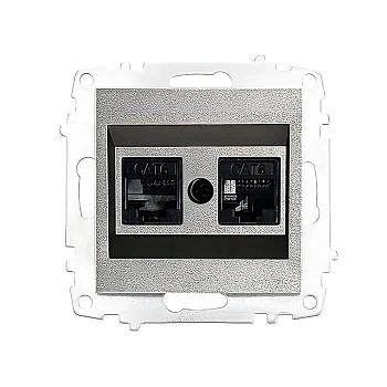 Розетка компьютерная двойная , механизм Ovivo Grano (Турция)