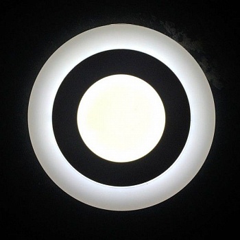Светильник светодиодный с декоративной подсветкой круглый, 6+3W, белый (10280) (Сербия)