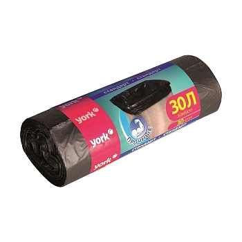 Мешки для мусора прочные YORK 30л 30шт (Польша) 