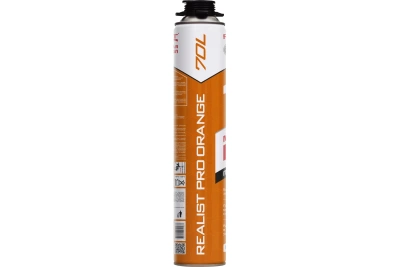 Пена монтажная REALIST PRO Orange летняя 70л 870мл (Россия)