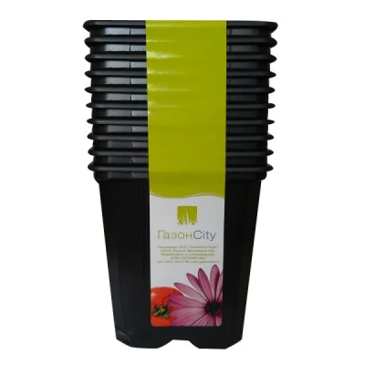 Горшок квадратный ГазонСity 7*7*6,5см черный (Россия)