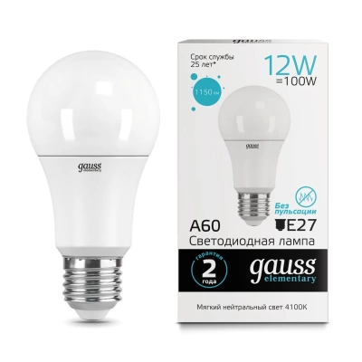 Лампа Gauss LED Elementa 12W A60 E27 4100K (Китай)